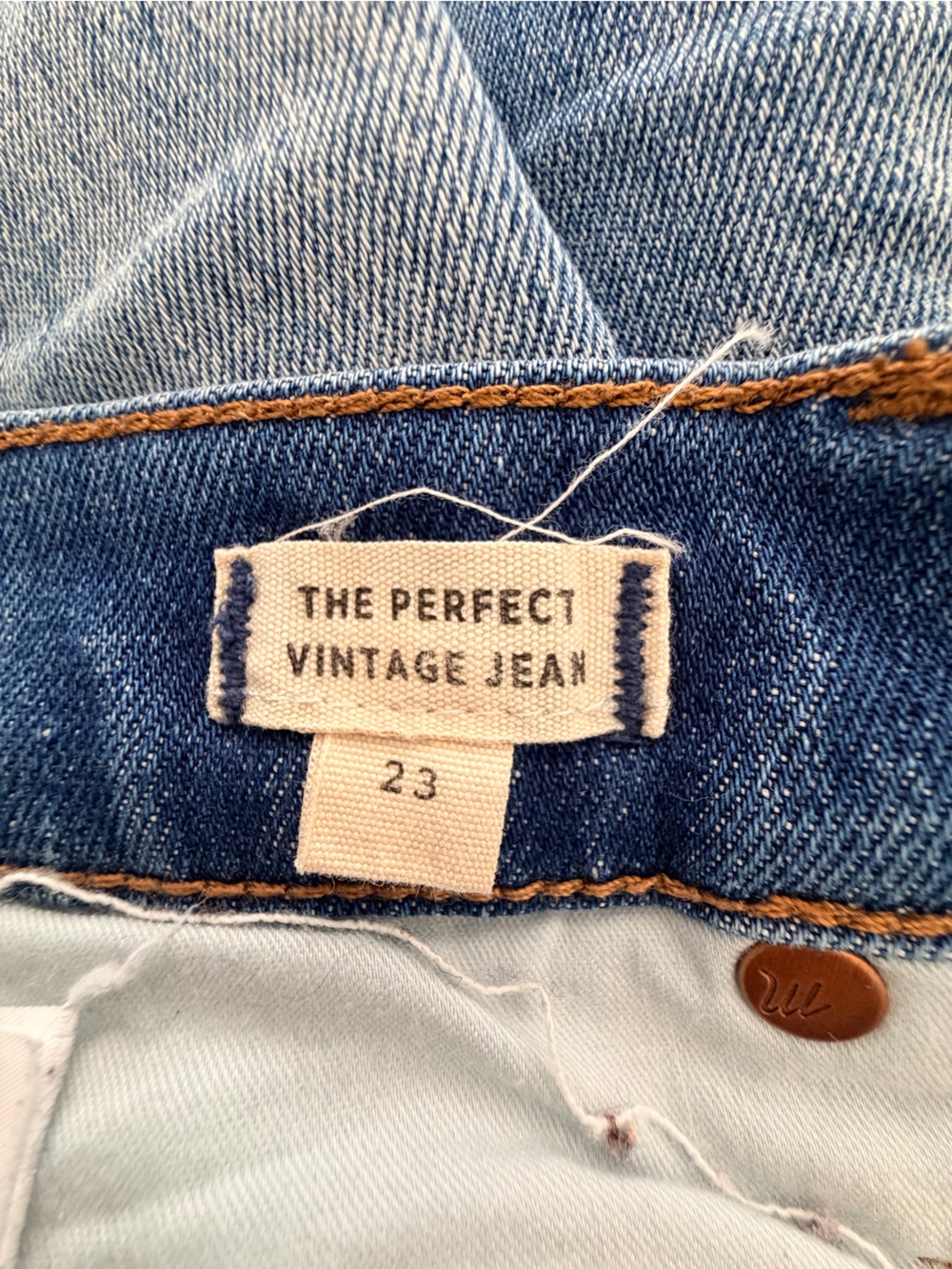 Madewell The Perfect Vintage Jean Women’s Size 23 High Rise Raw Hem Straight - Picture 10 of 12